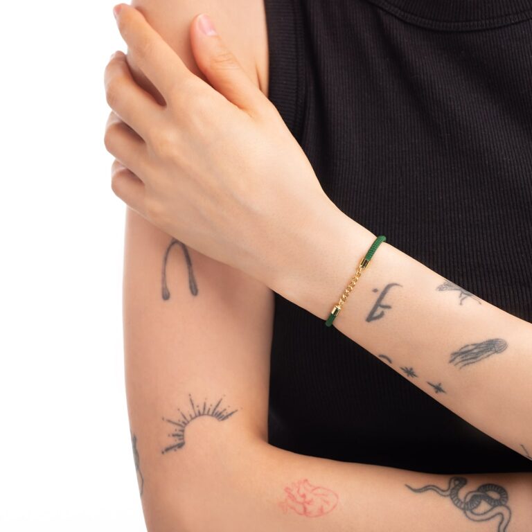 دستبند طلا بافت کارتیه سبز گالری طلا پرسته