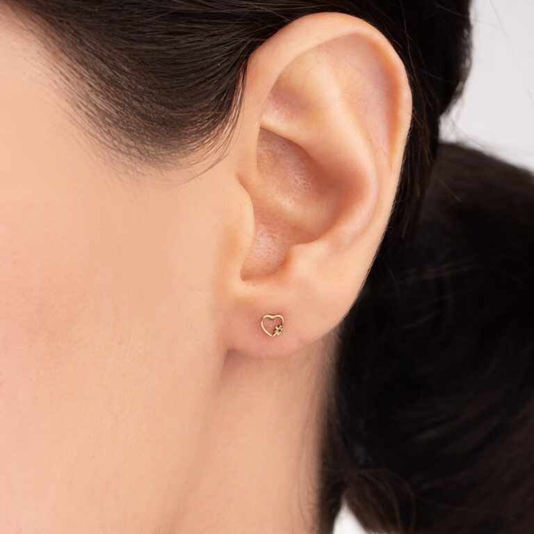 گوشواره طلا شکوفه عشق گالری طلا پرسته