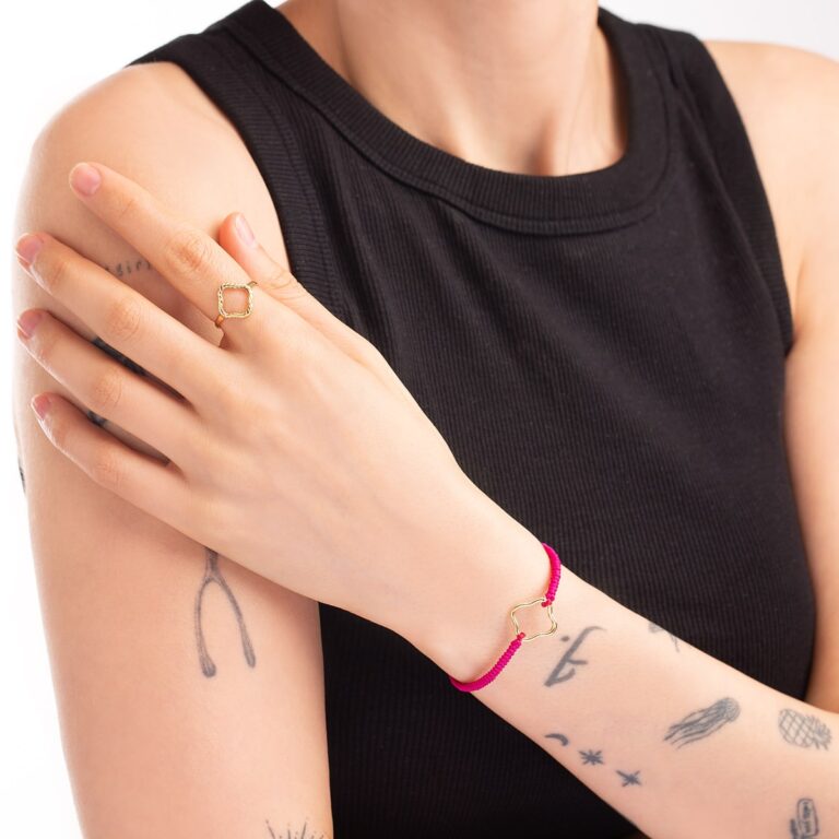 دستبند طلا بافت ونکلیف تو خالی گالری طلا پرسته