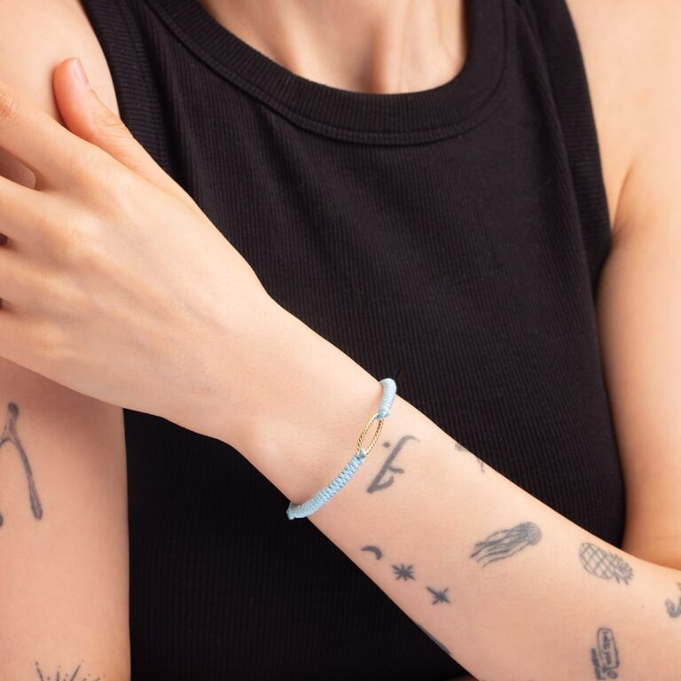 دستبند طلا بافت بیضی پیچ گالری طلا پرسته