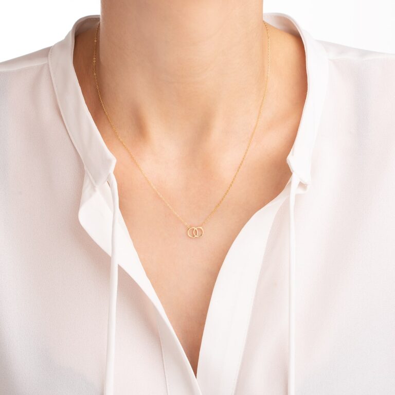 گردنبند طلا دو دایره گالری طلا پرسته