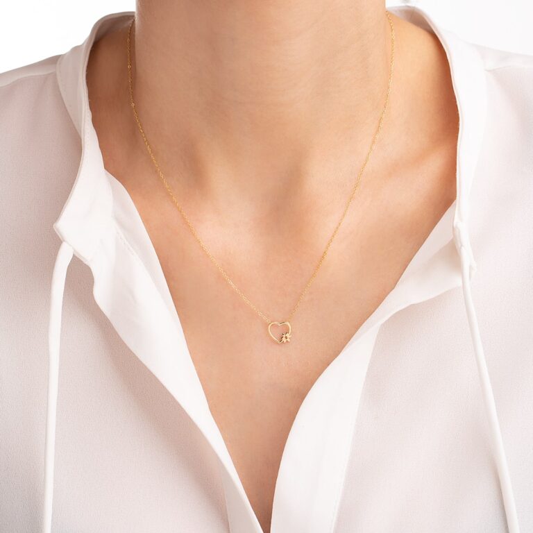 گردنبند طلا شکوفه عشق گالری طلا پرسته