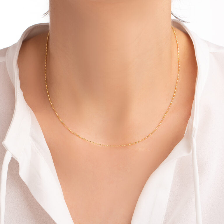 گردنبند طلا توپی ریز گالری طلا پرسته