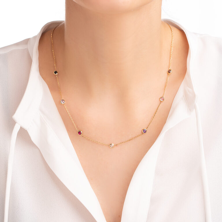 گردنبند طلا نگین دار مارکو گالری طلا پرسته