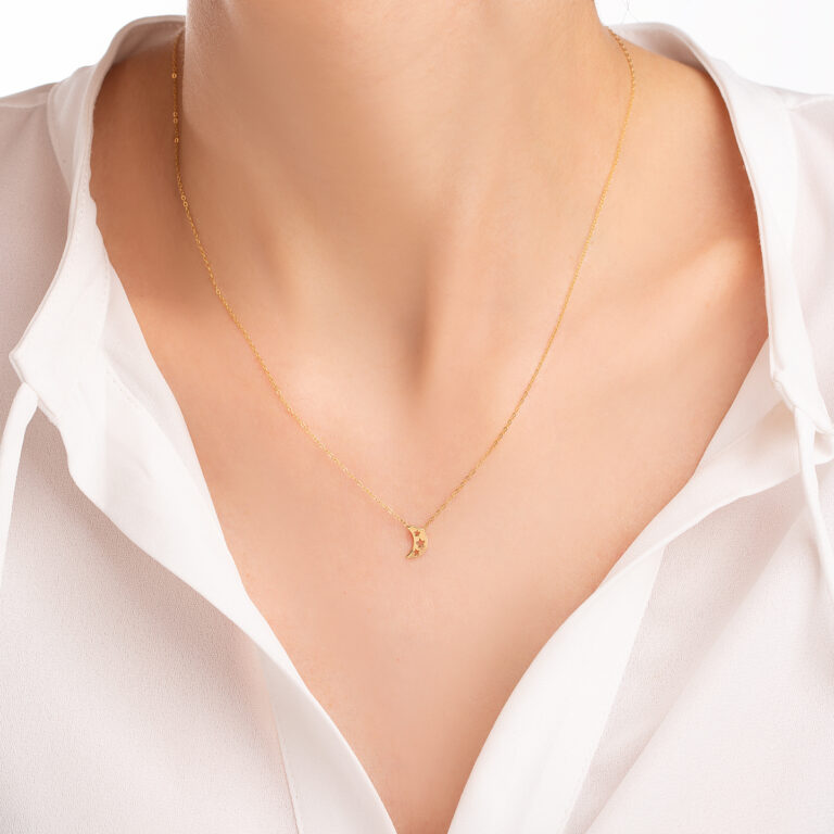 گردنبند طلا ماه و ستاره گالری طلا پرسته