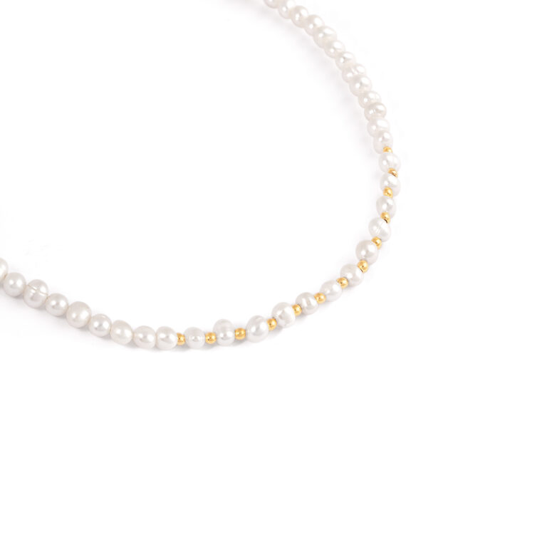 گردنبند طلا و مروارید سیزده گوی گالری طلا پرسته