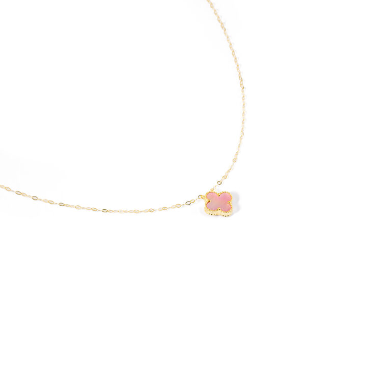 گردنبند طلا ونکلیف صورتی گالری طلا پرسته