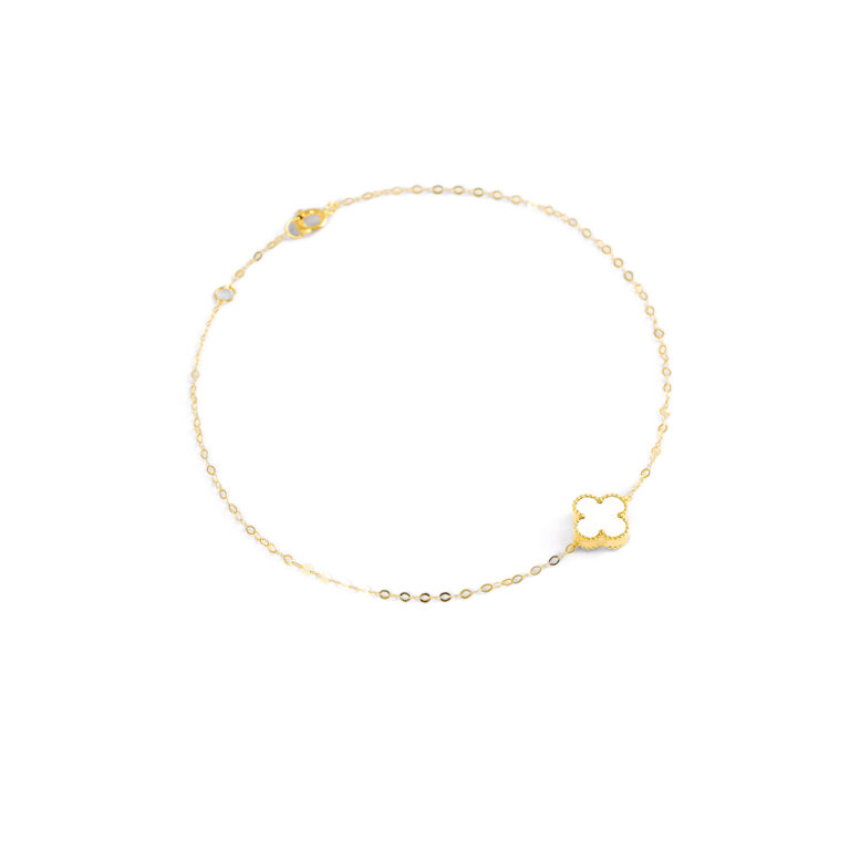 دستبند طلا زنجیری ونکلیف سفید گالری طلا پرسته