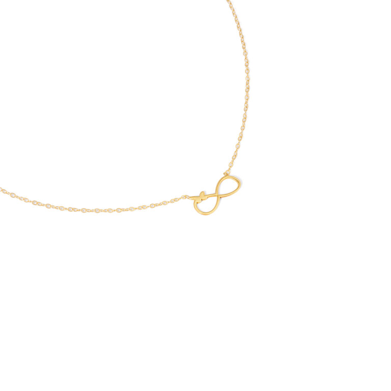 گردنبند طلا بی نهایت و پروانه گالری طلا پرسته