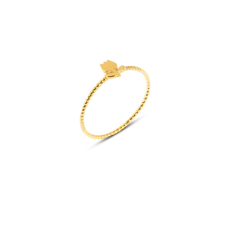 انگشتر طلا توپی گل لاله گالری پرسته