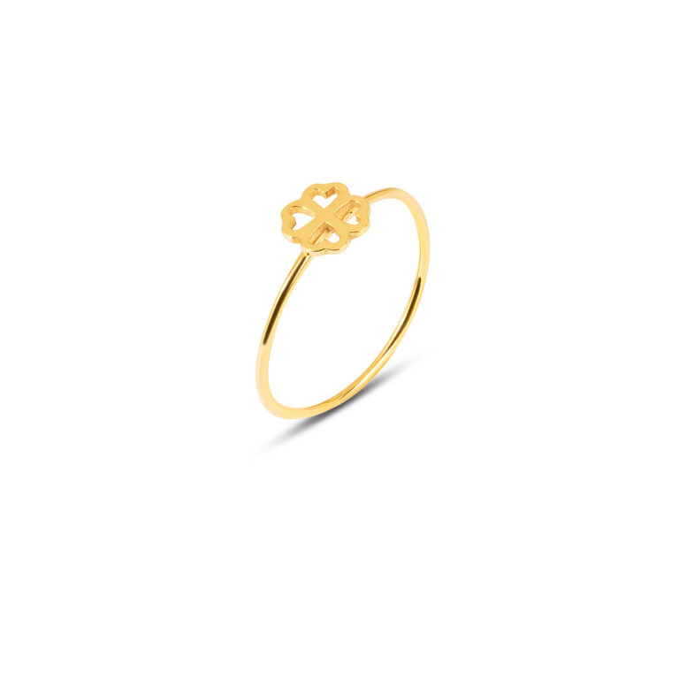 انگشتر طلا شبدر تو خالی گالری پرسته