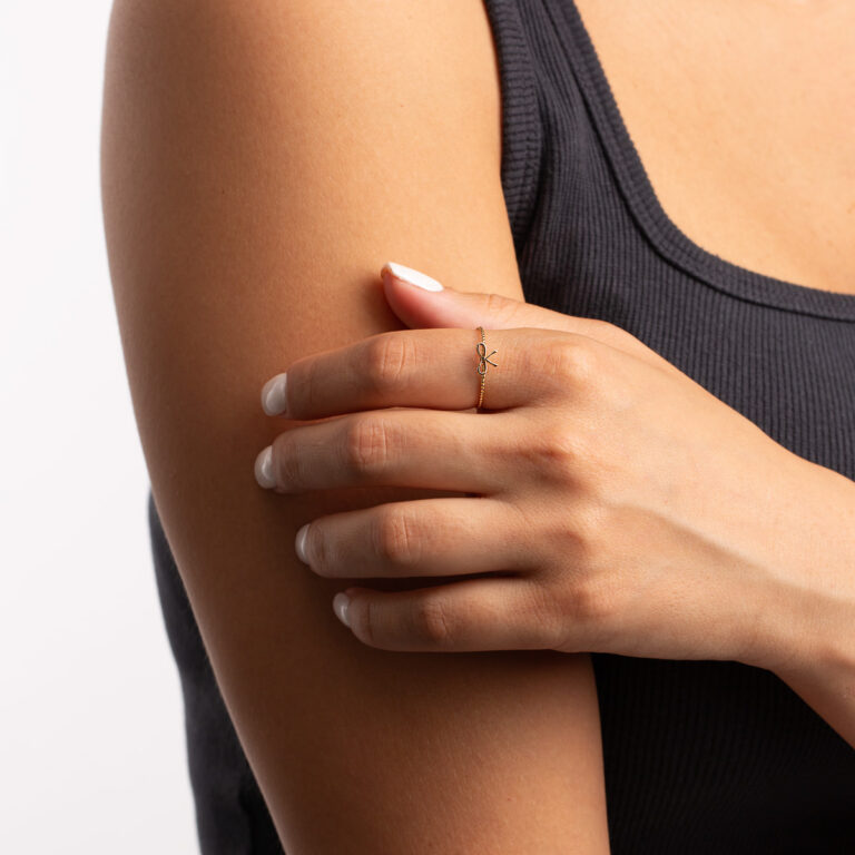 انگشتر طلا توپی پاپیون گالری پرسته