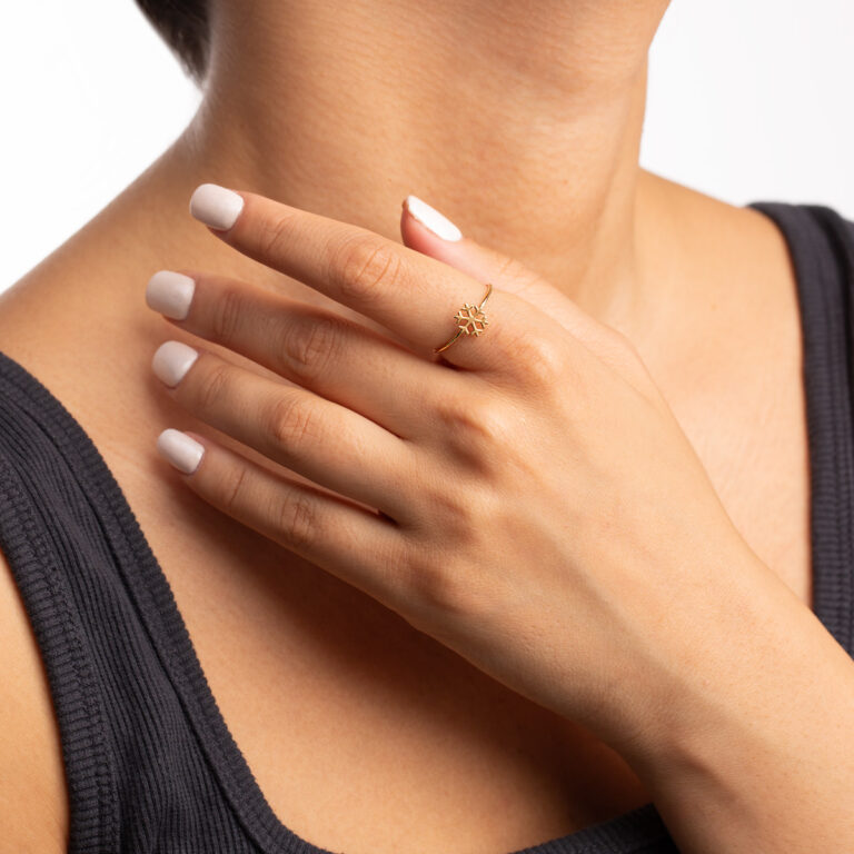 انگشتر طلا دانه برف گالری پرسته