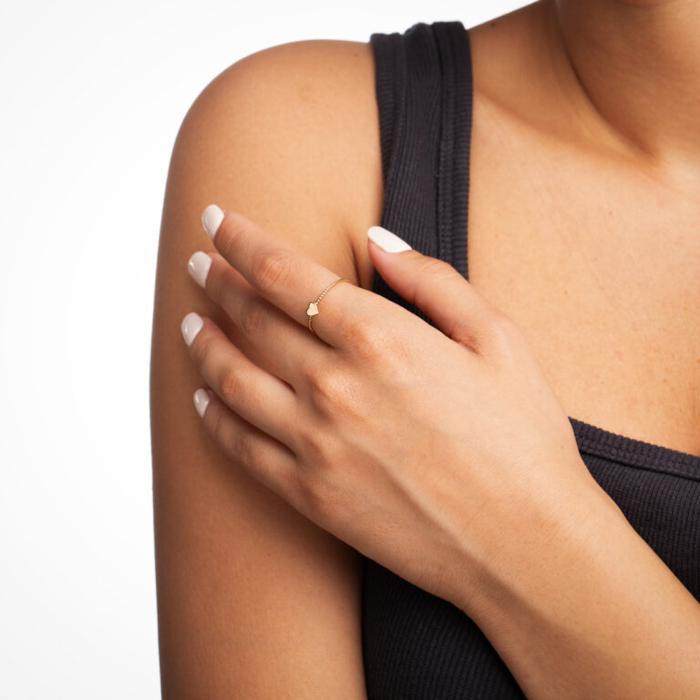 انگشتر طلا توپی قلب گالری پرسته