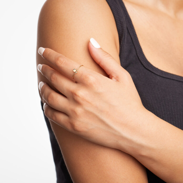 انگشتر طلا توپی گل لاله گالری پرسته