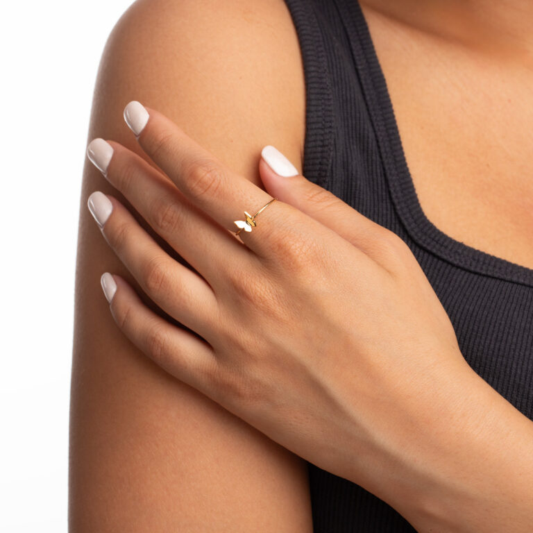 انگشتر طلا پروانه گالری پرسته