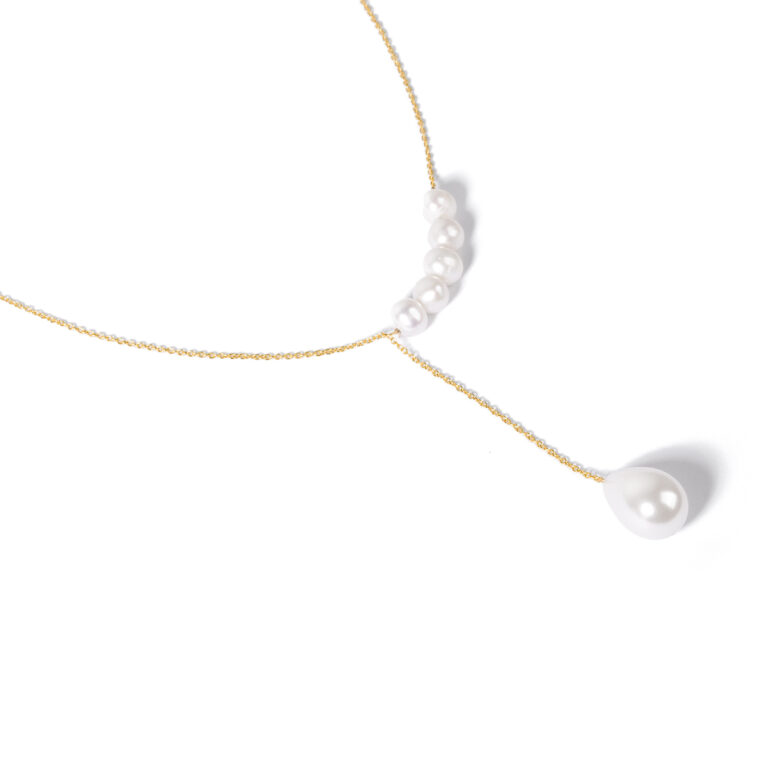 گردنبند طلا مروارید دراپ گالری طلا پرسته