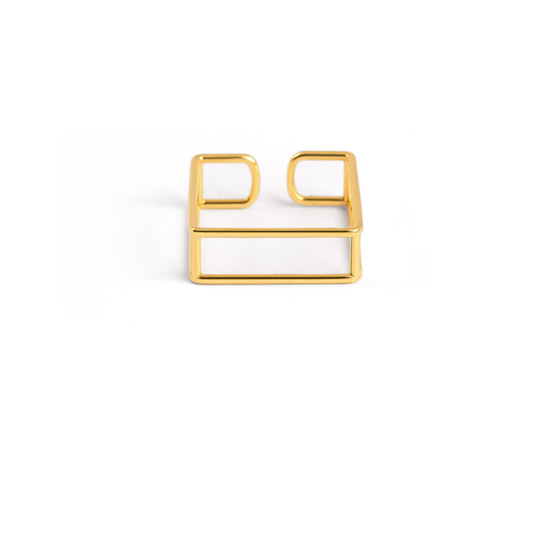 انگشتر طلا فریم مستطیل گالری طلا پرسته