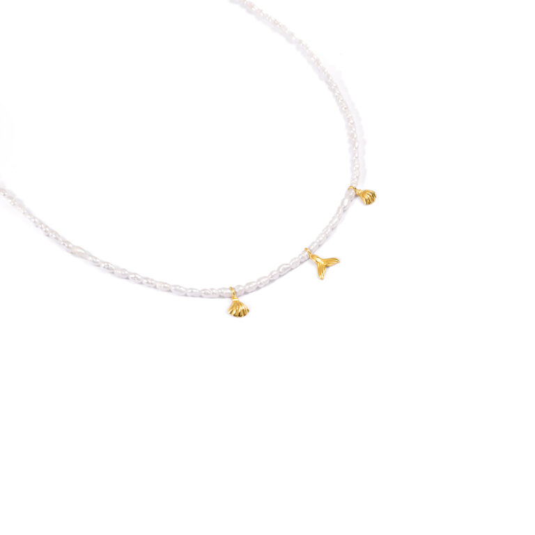 گردنبند طلا مروارید ساحل گالری طلا پرسته