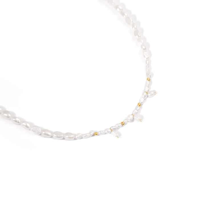 گردنبند طلا مروارید چهار گوی گالری طلا پرسته