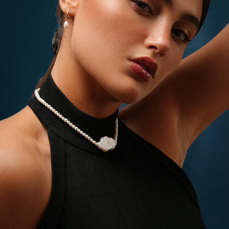 گردنبند طلا مروارید اِستون گالری پرسته