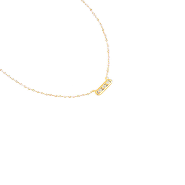 گردنبند طلا بیضی سه لونا گالری طلا پرسته