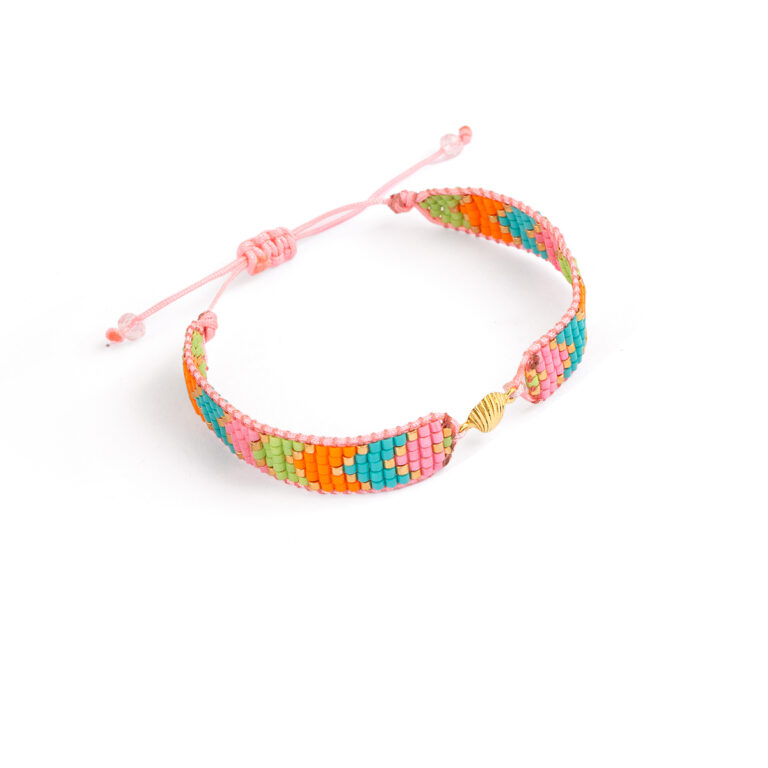 دستبند طلا بافت منجوقی صدف گالری طلا پرسته