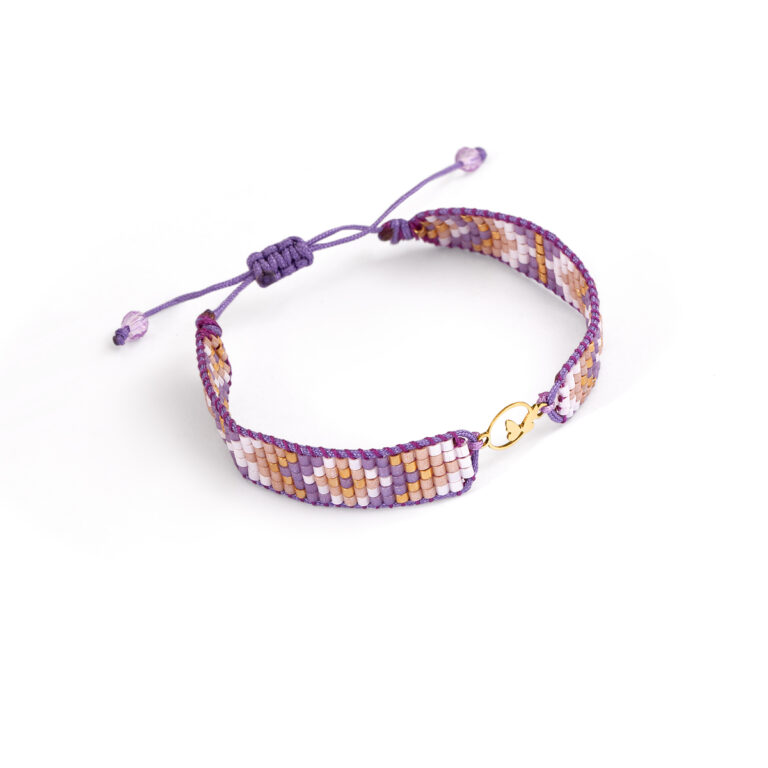 دستبند طلا بافت منجوقی دایره پروانه گالری طلا پرسته