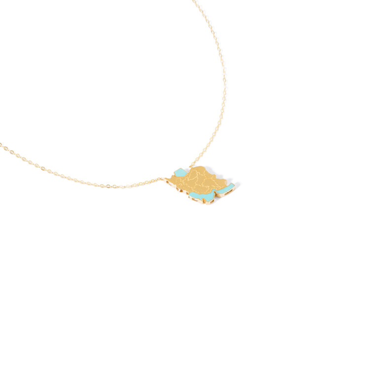 گردنبند طلا مینا کاری نقشه ایران گالری طلا پرسته