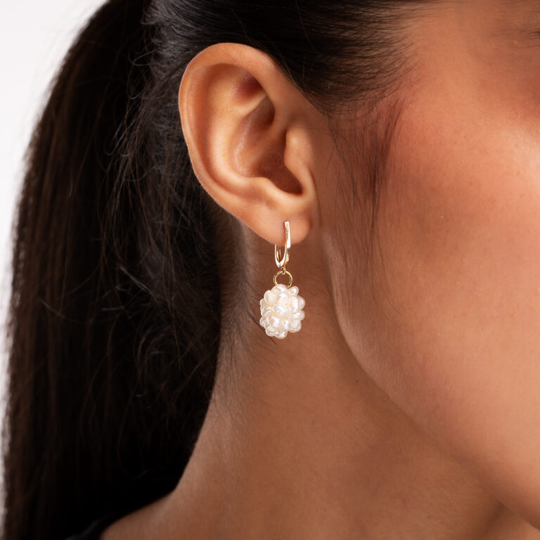 گوشواره طلا کلیپسی و مروارید ایرسا گالری پرسته