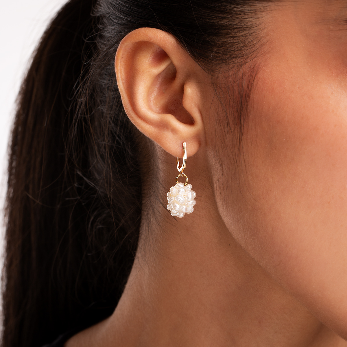 گوشواره طلا کلیپسی و مروارید ایرسا گالری پرسته