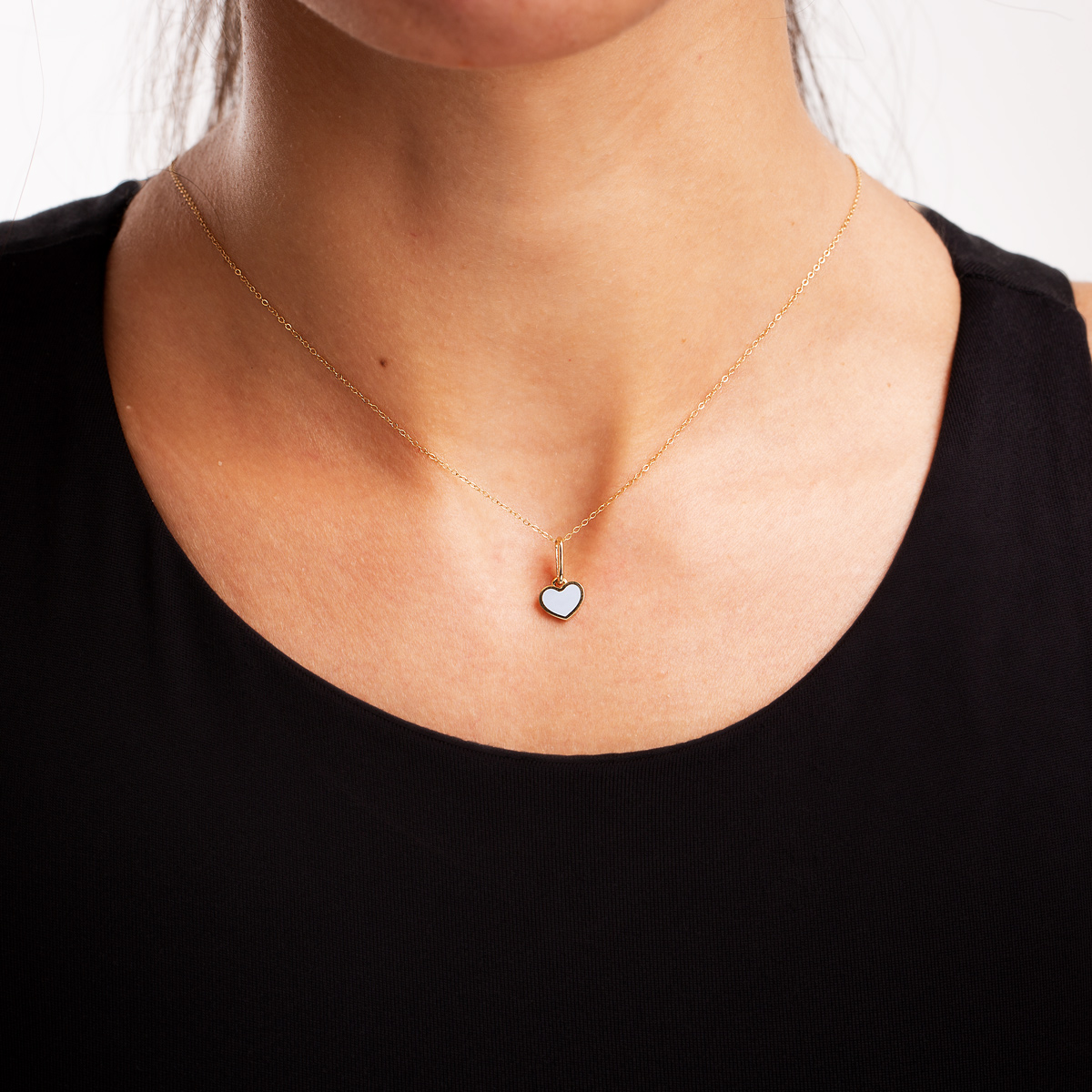 آویز طلا میناکاری قلب یاسی گالری طلا پرسته