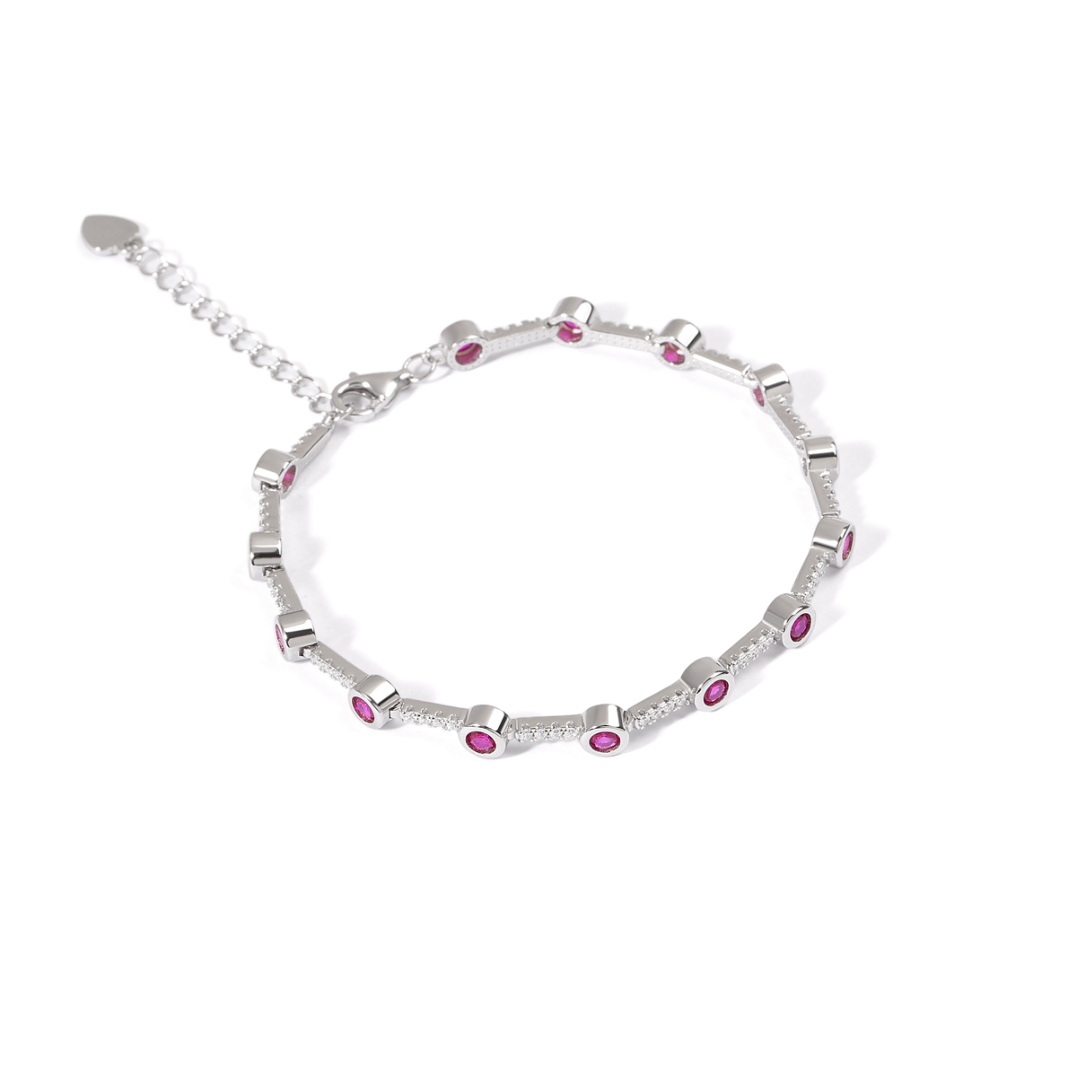 دستبند نقره لونا سرخابی گالری طلا پرسته