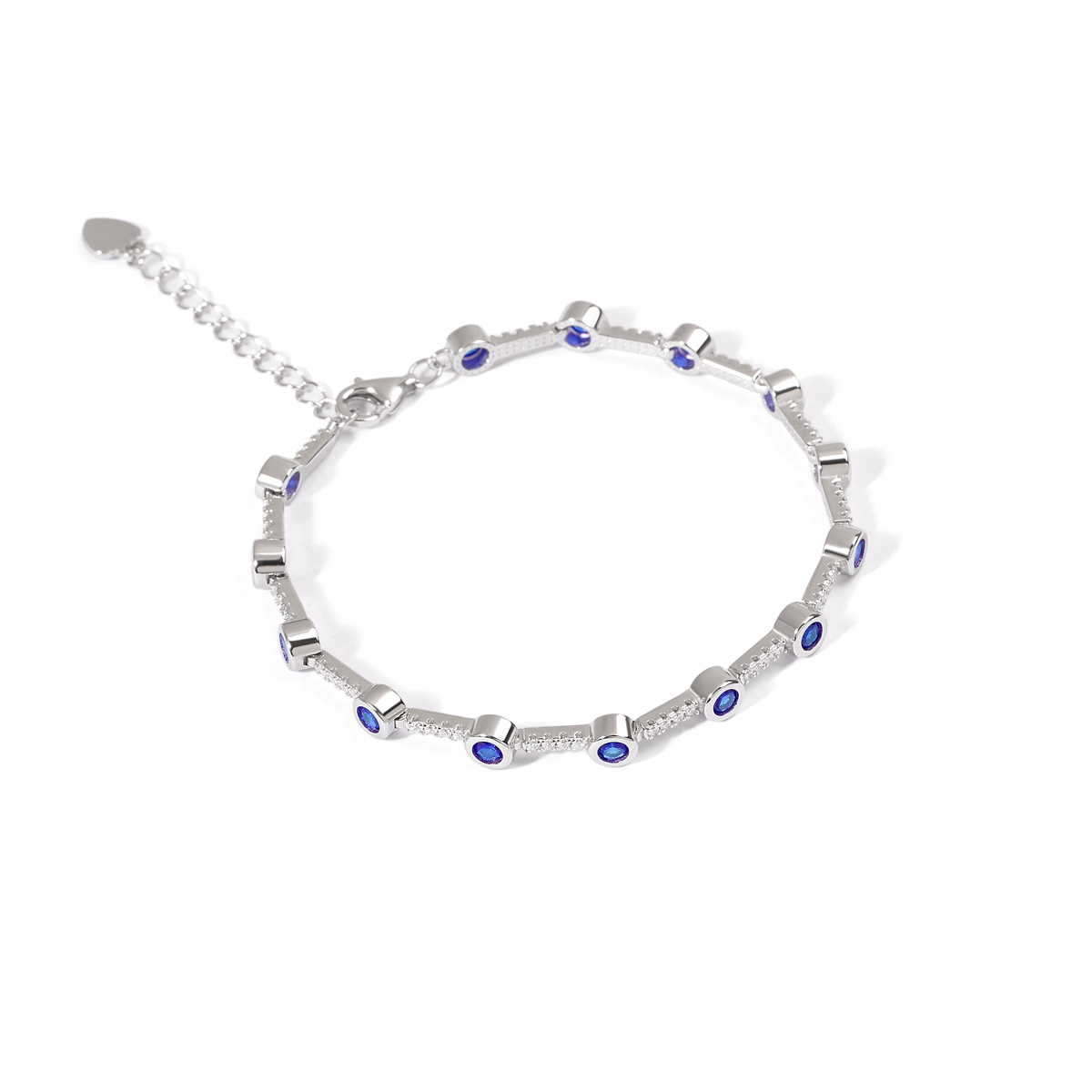 دستبند نقره لونا سرمه ای گالری طلا پرسته