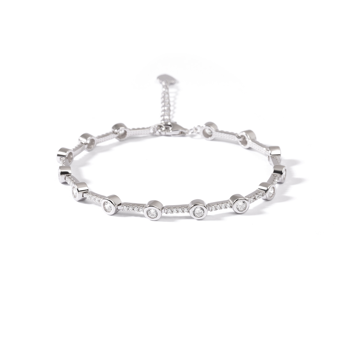 دستبند نقره لونا سفید گالری طلا پرسته