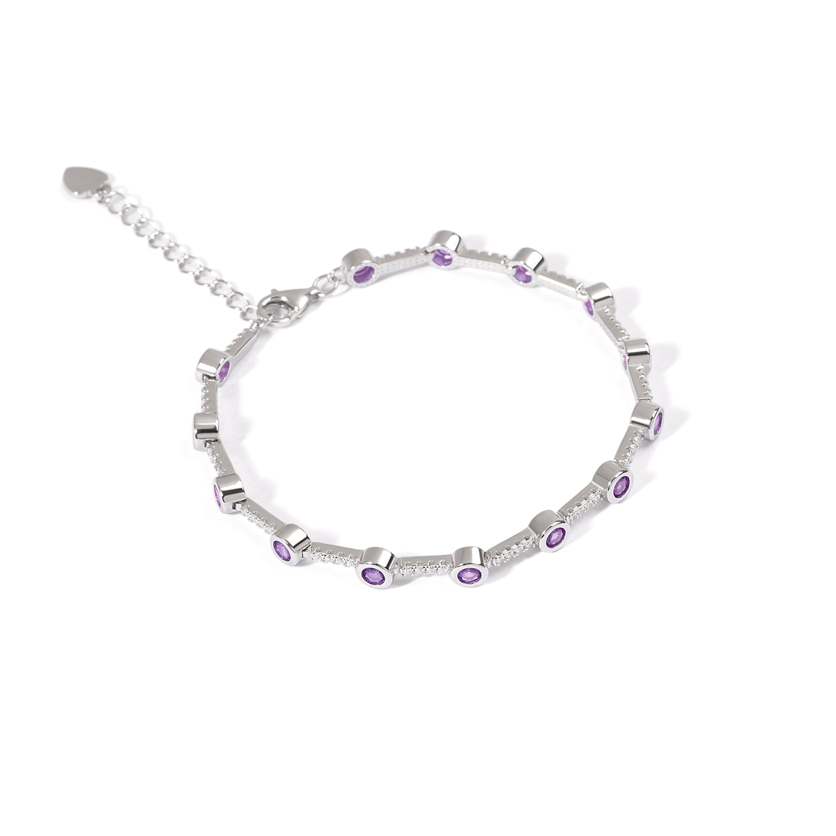 دستبند نقره لونا بنفش گالری طلا پرسته