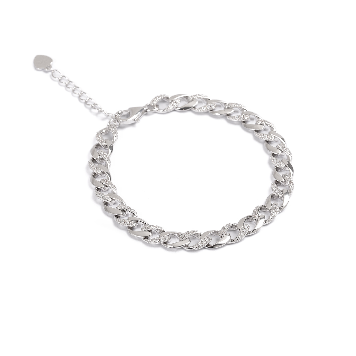 دستبند نقره کارتیه نگین دار گالری طلا پرسته