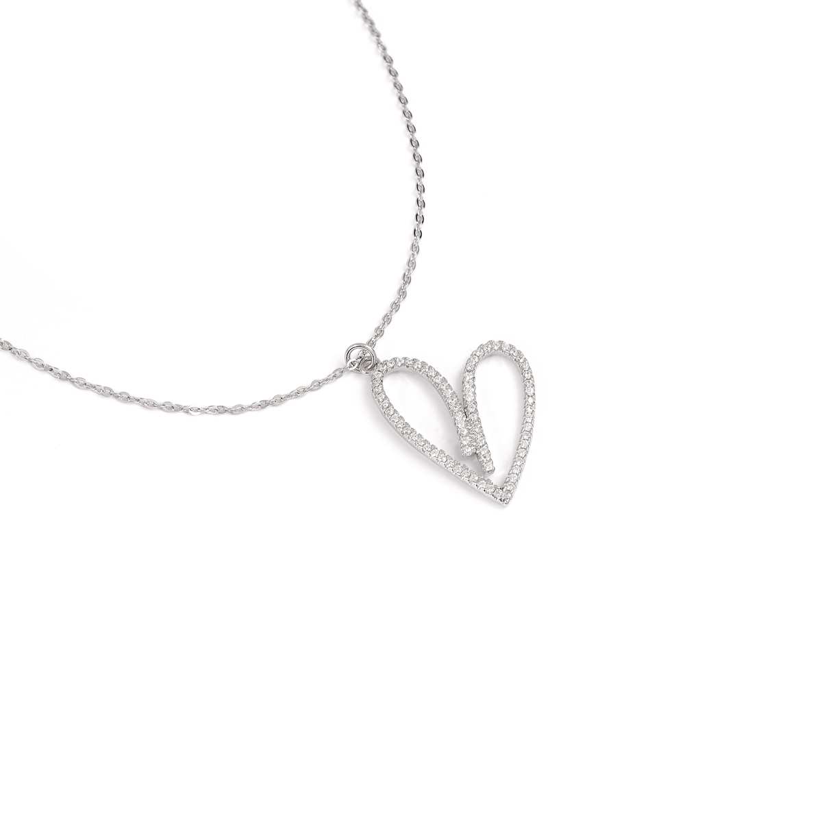 گردنبند نقره نگین دار قلب سوفی گالری طلا پرسته