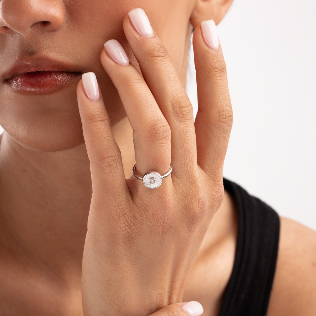 نیم ست نقره دایره تک نگین گالری طلا پرسته