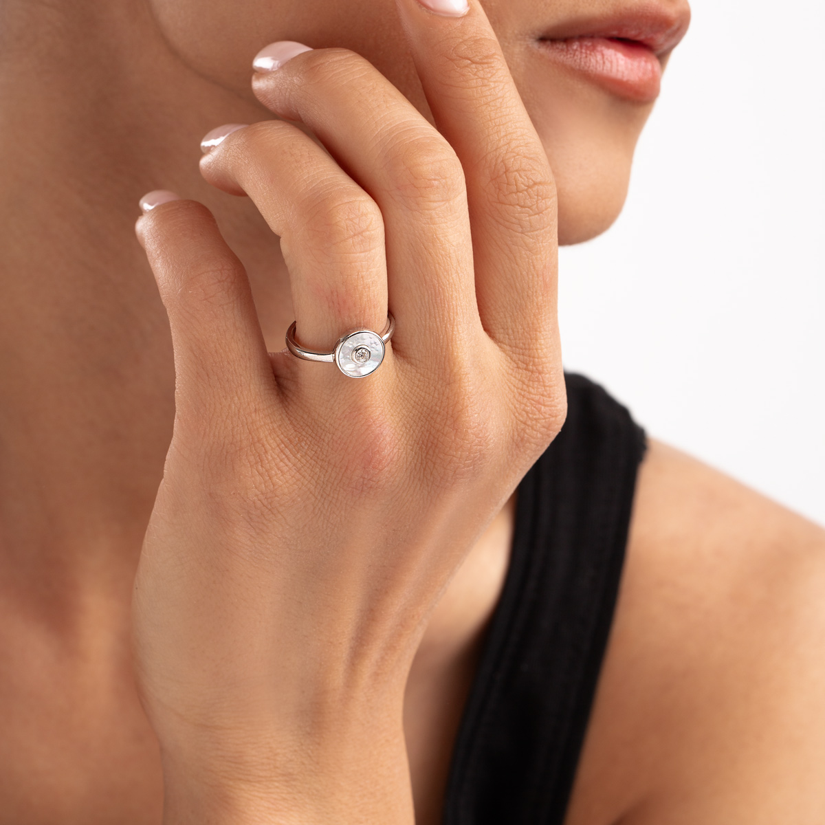 نیم ست نقره دایره تک نگین گالری طلا پرسته