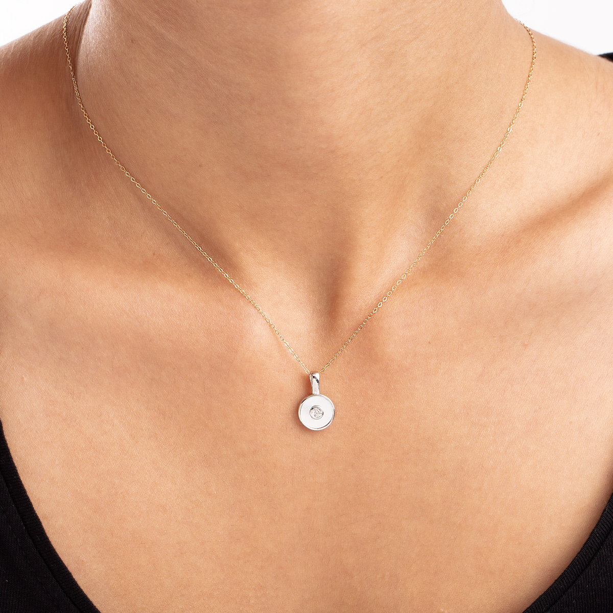 نیم ست نقره دایره تک نگین گالری طلا پرسته