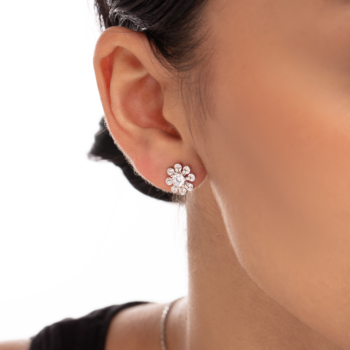 نیم ست نقره نگین دار شکوفه گالری طلا پرسته