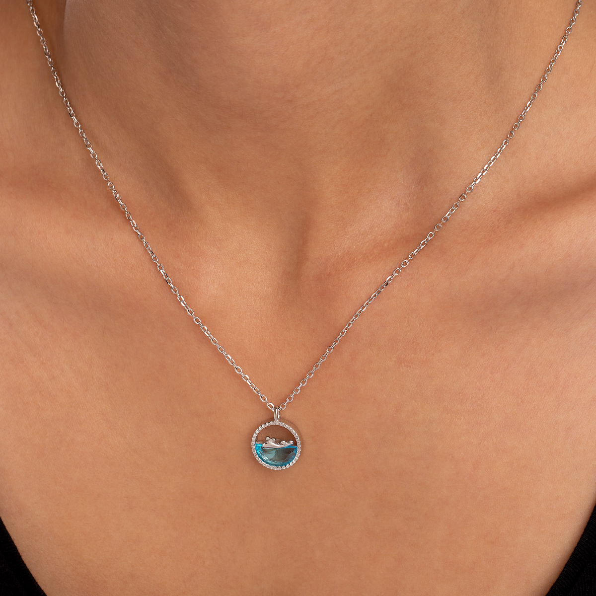 گردنبند نقره اقیانوس گالری طلا پرسته