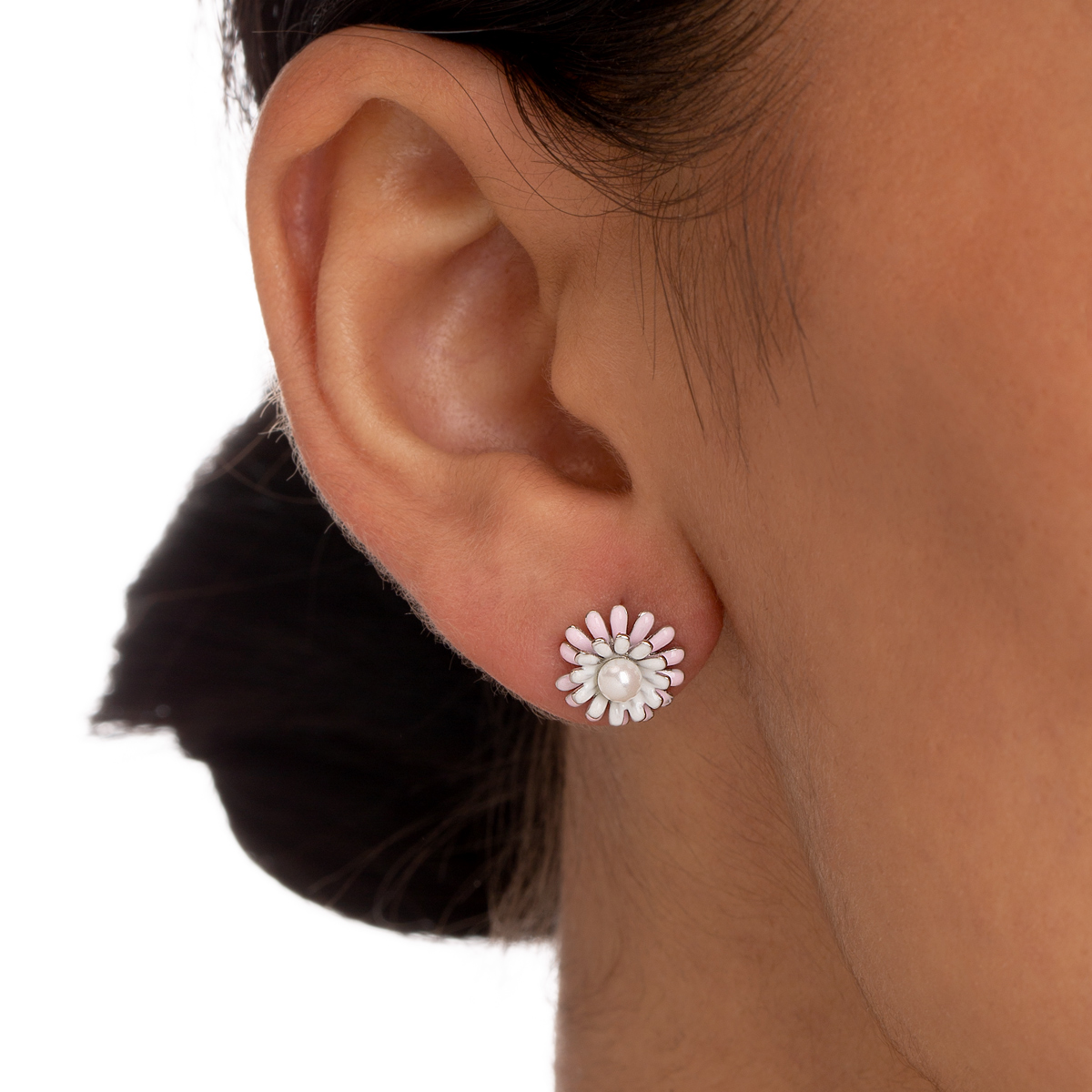 گوشواره نقره گل بابونه گالری طلا پرسته