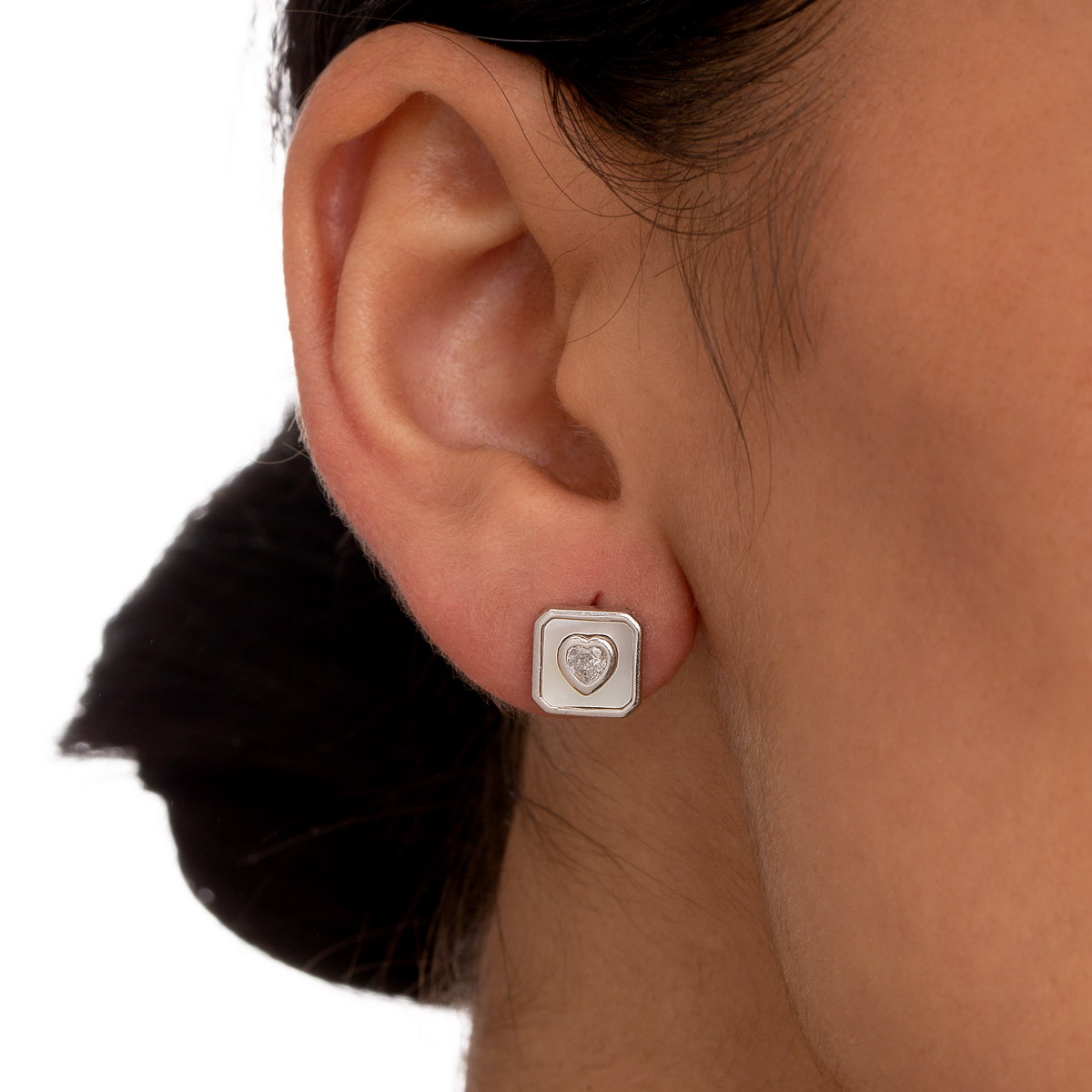 گوشواره نقره قلب آمستریس گالری طلا پرسته