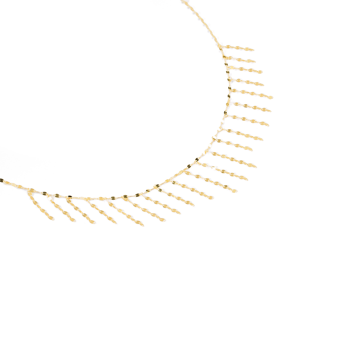 گردنبند طلا پولکی آبشاری گالری طلا پرسته