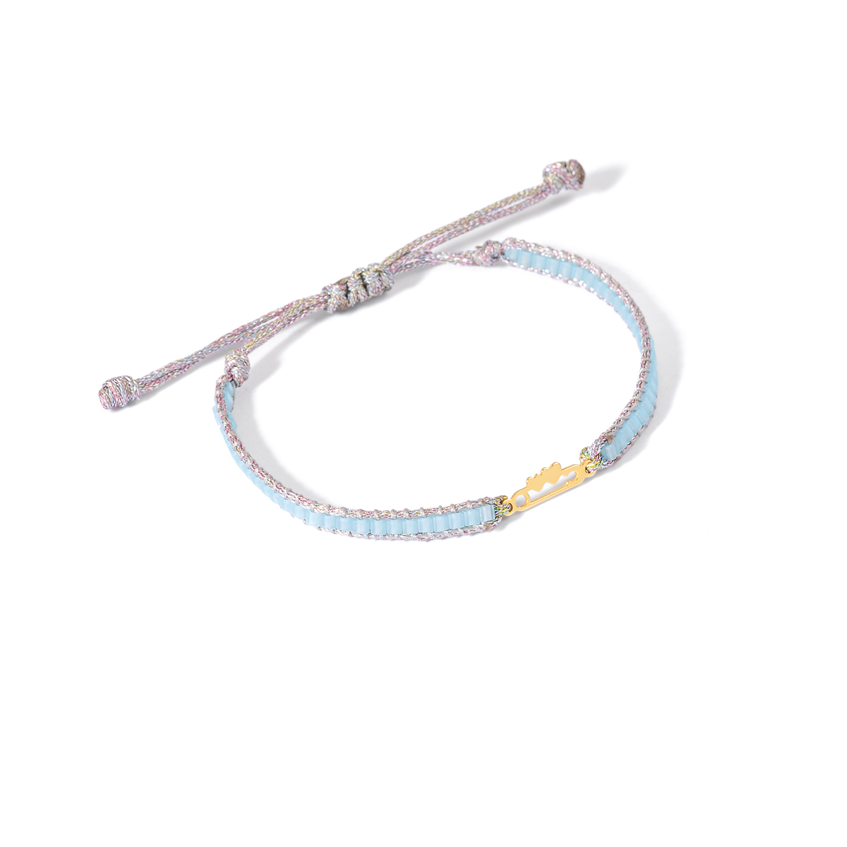 دستبند طلا بافت منجوقی سنجاق عشق گالری طلا پرسته