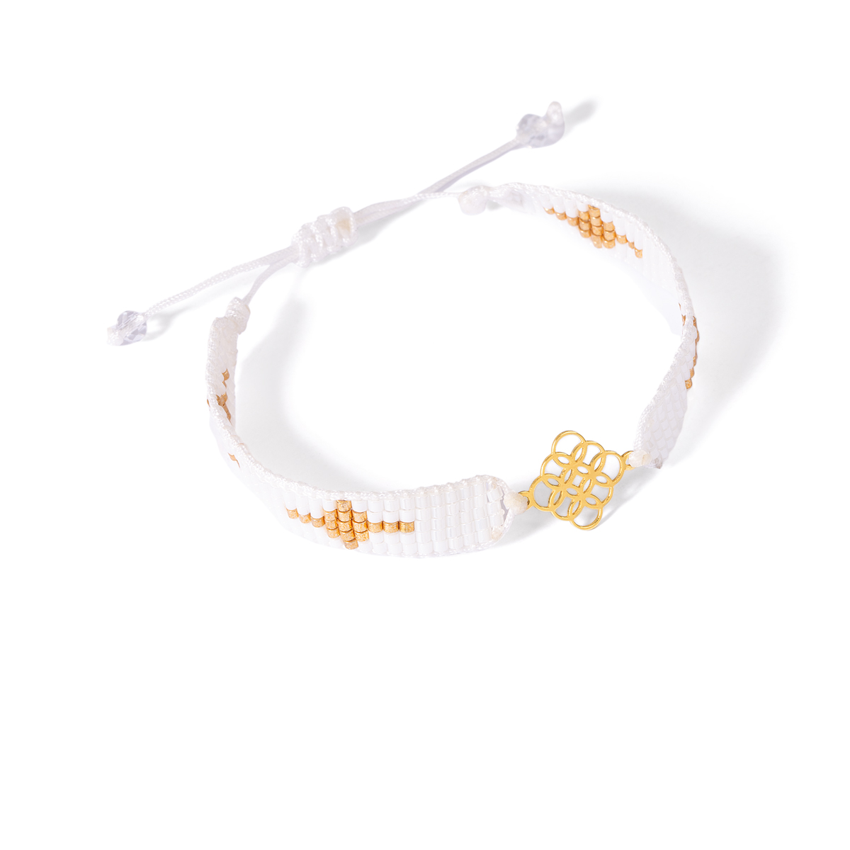 دستبند طلا بافت منجوقی لوزی دایره گالری طلا پرسته