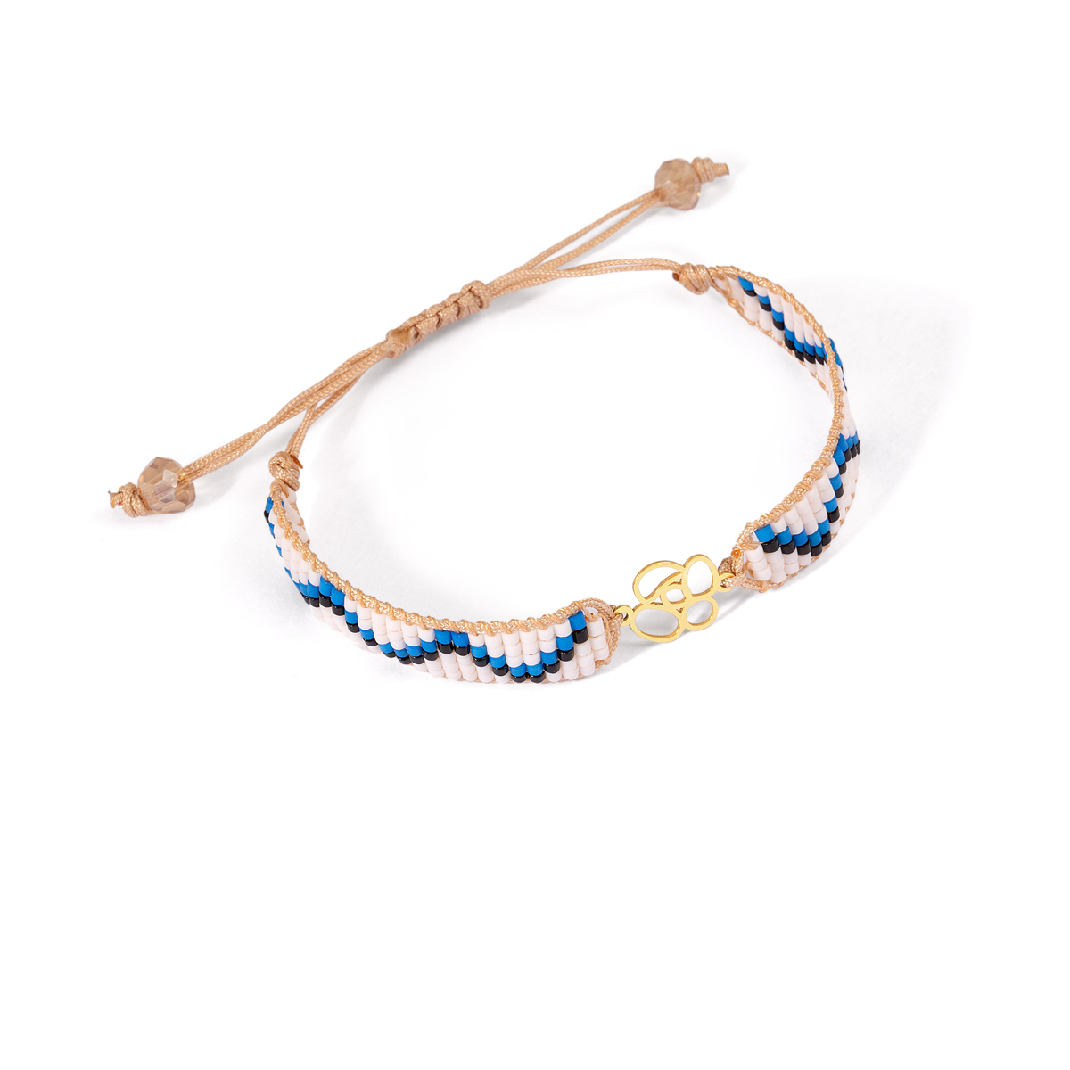 دستبند طلا بافت منجوقی گل گالری طلا پرسته