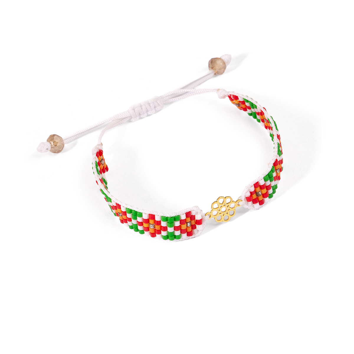 دستبند طلا بافت منجوقی گل اسلیمی گالری طلا پرسته